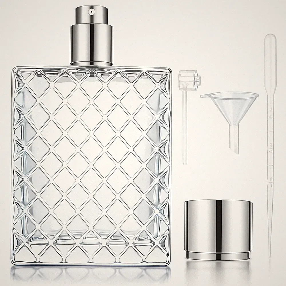 100ML 3.4oz Perfume Bottles Empty Vintage, Fine Mist PerfumeTravel Refillable...