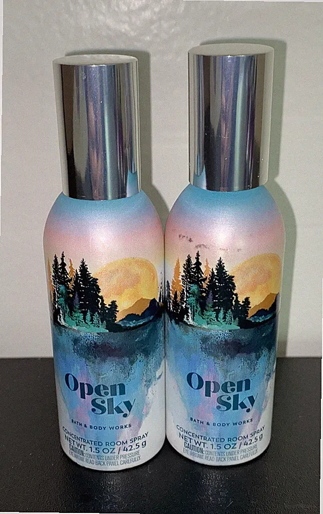Bath Body Works OPEN SKY Concentrated Room Spray Perfume Mini 1.5 oz x 2 Pack