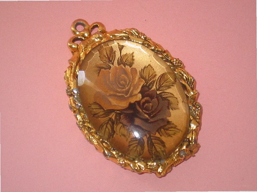 Designer MAX FACTOR ~ Elegant Vintage Solid Perfume Container With Roses