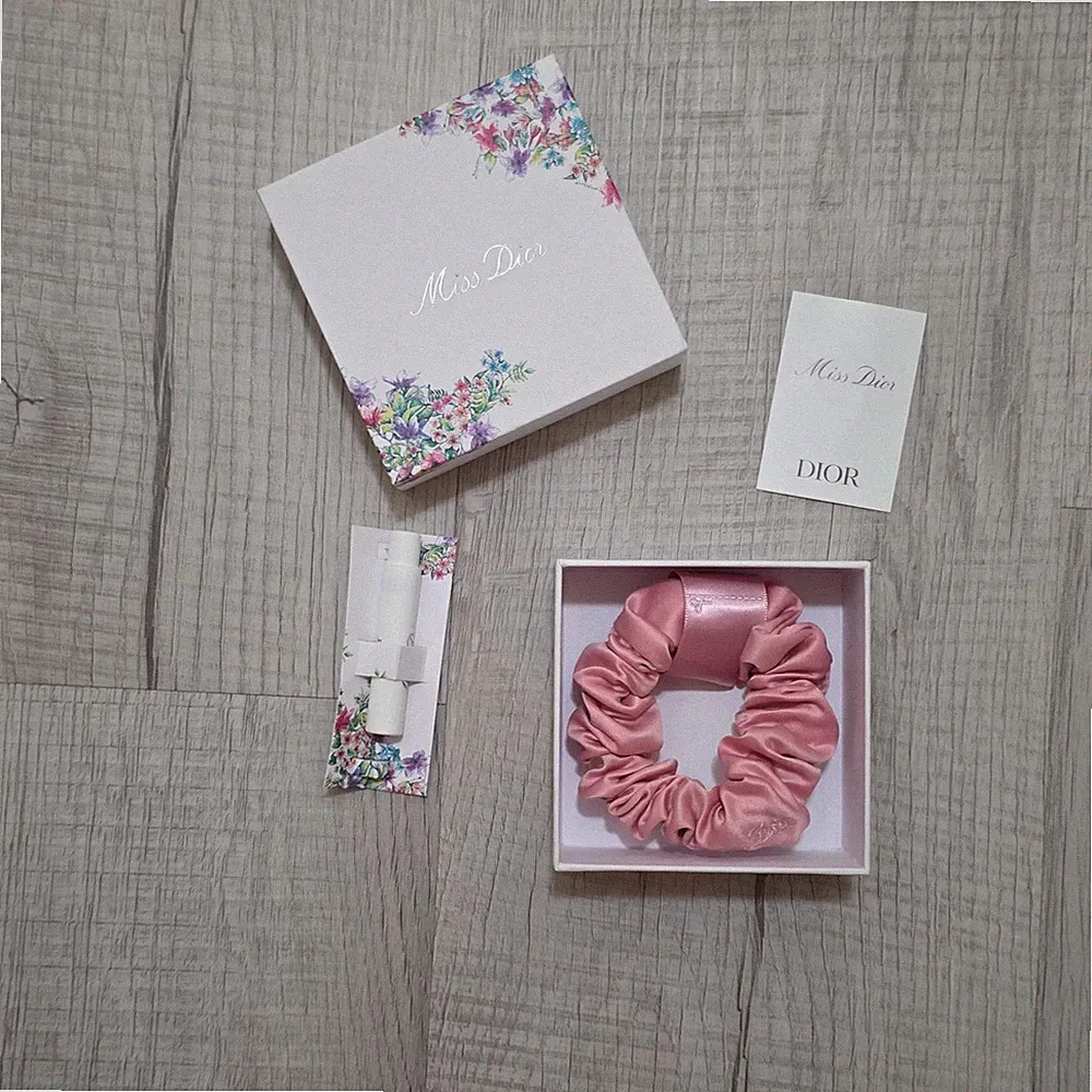 Miss Dior Pink Hair Scrunchie + Blooming Bouquet EDT Sample Spray Limited Ed NIB