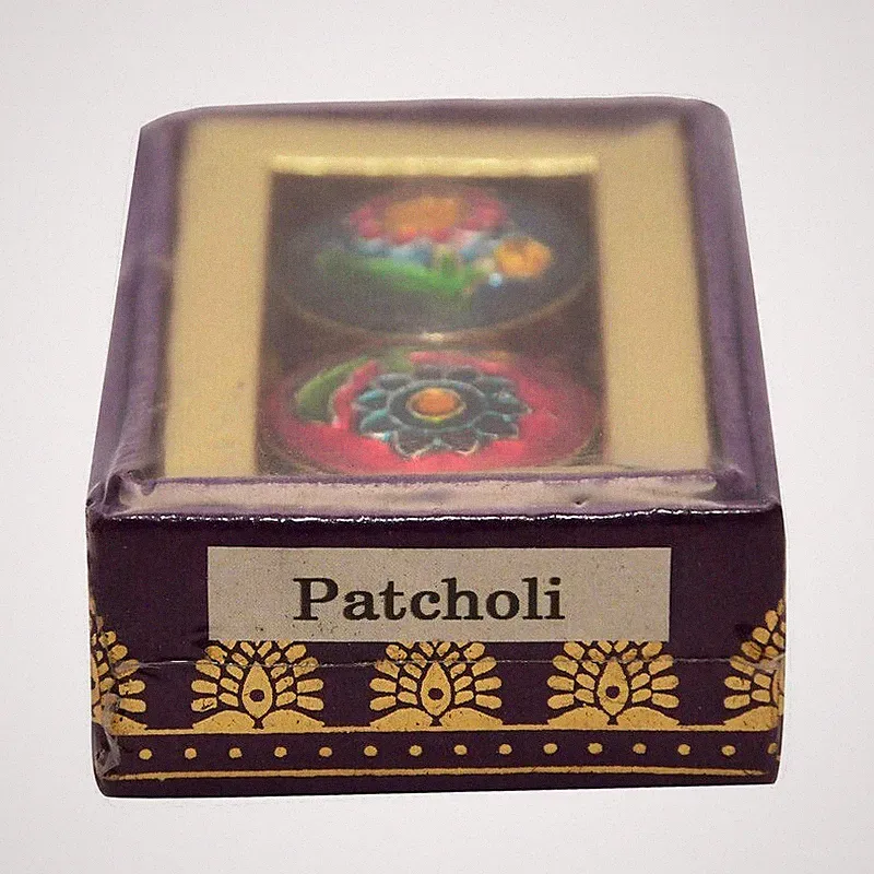 Natural Solid Perfume Patchouli Fragrance 2 Mini Brass Jar Unisex Body Spray 4g