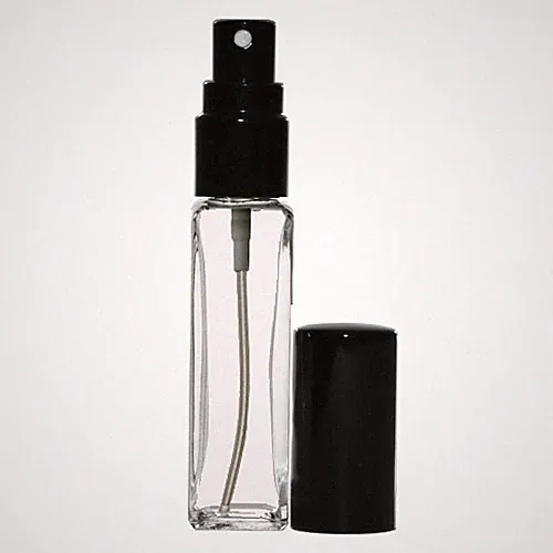 Perfume Cologne Travel Atomizer Square Glass Bottle Black Sprayer 7.5ml 1/4 oz