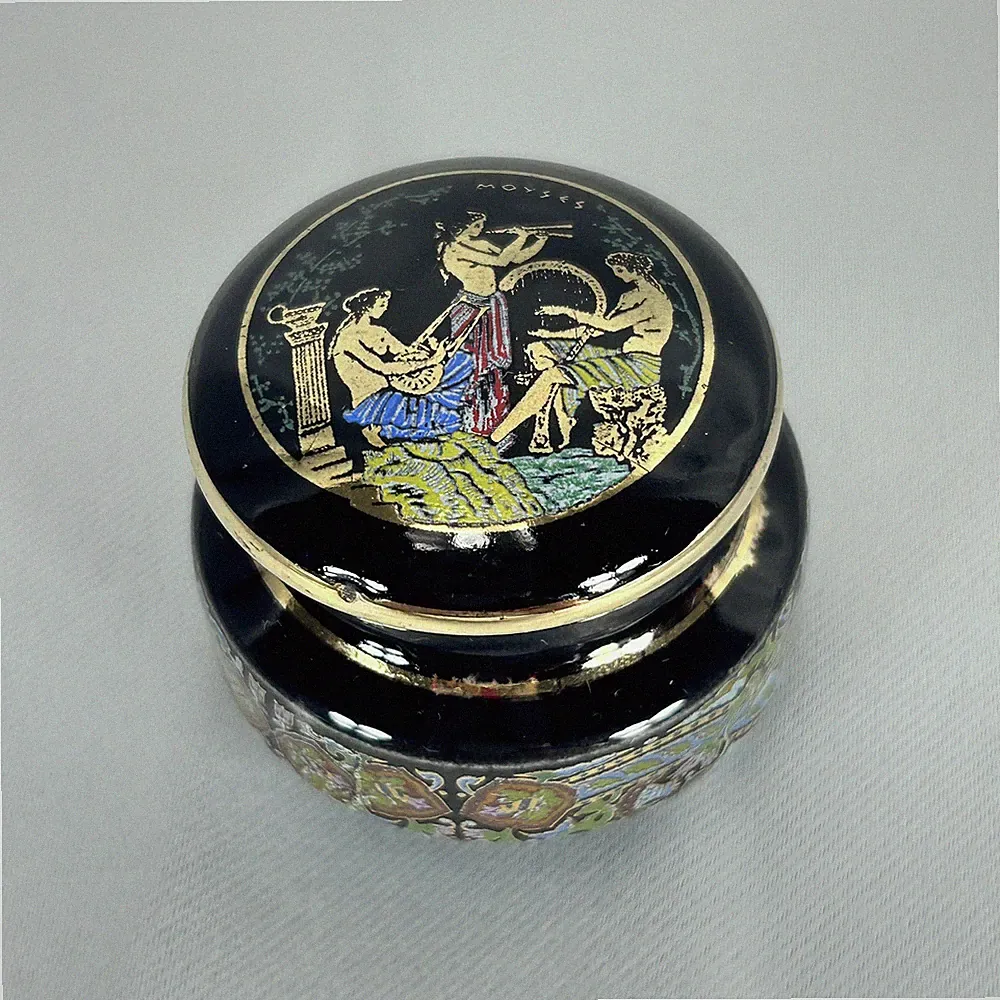 Vintage Ceramic Greek Moyses Solid Perfume Pot Men & Women Design